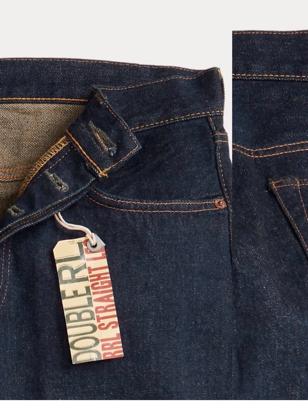 NWT New RRL Ralph Lauren Straight Leg SELVEDGE JEAN - EAST WEST size 32 x 32 - Picture 9 of 10